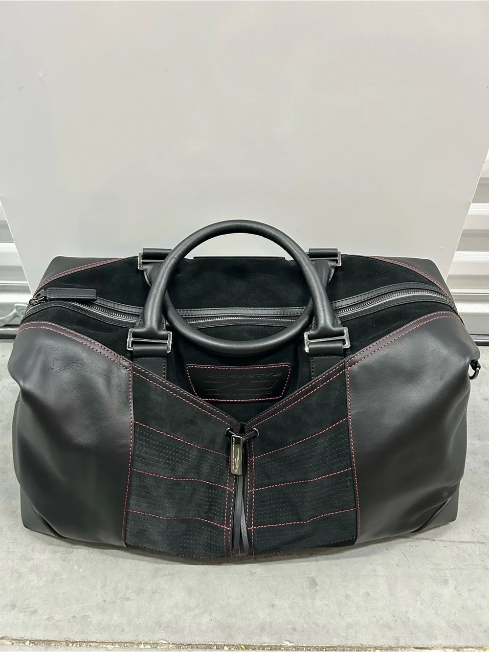 Limited Edition Chevy 70th Anniversary Premium Duffel Bag Leather and Suede RARE